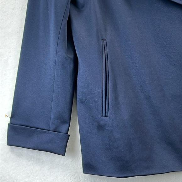 Adrianna Papell Open Front Trench Jacket Sz L Navy 100% Polyester New With Tags - Picture 6 of 13